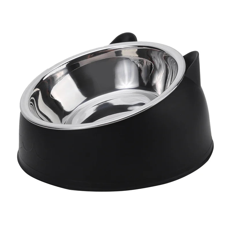 Inclined Cat Bowl Set Stainless Steel Feeding Bowls For Pets