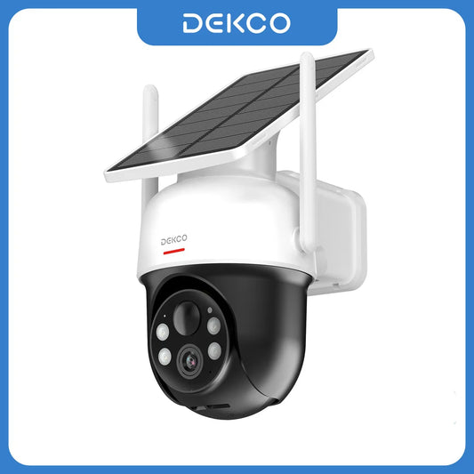 DEKCO Solar WiFi PTZ Security Camera With Smart Tracking
