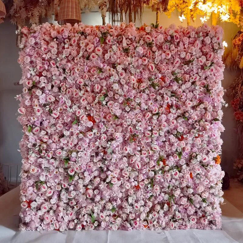 Gradient Rose Cloth Curtain Backdrop for Outdoor Wedding Decor