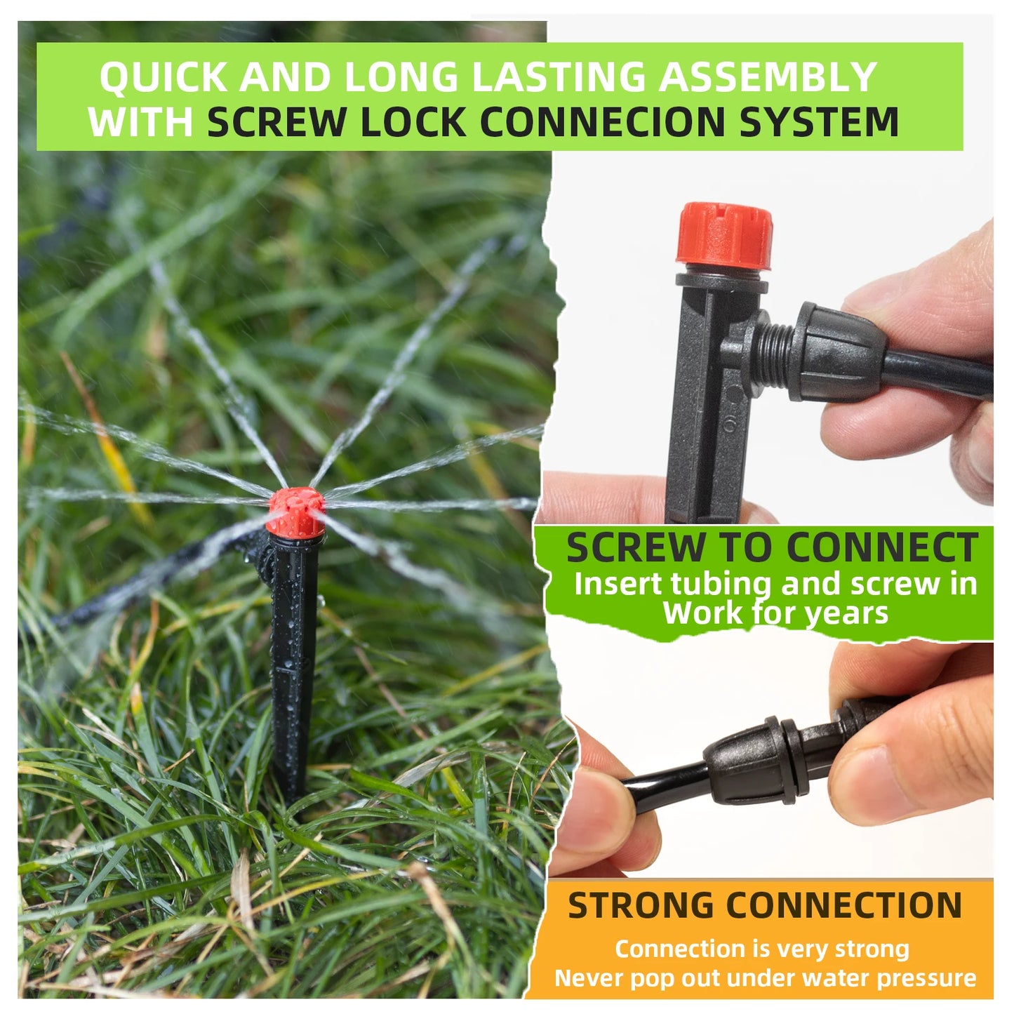 Terrawen Drip Irrigation Kit With Locking Fittings For Gardens