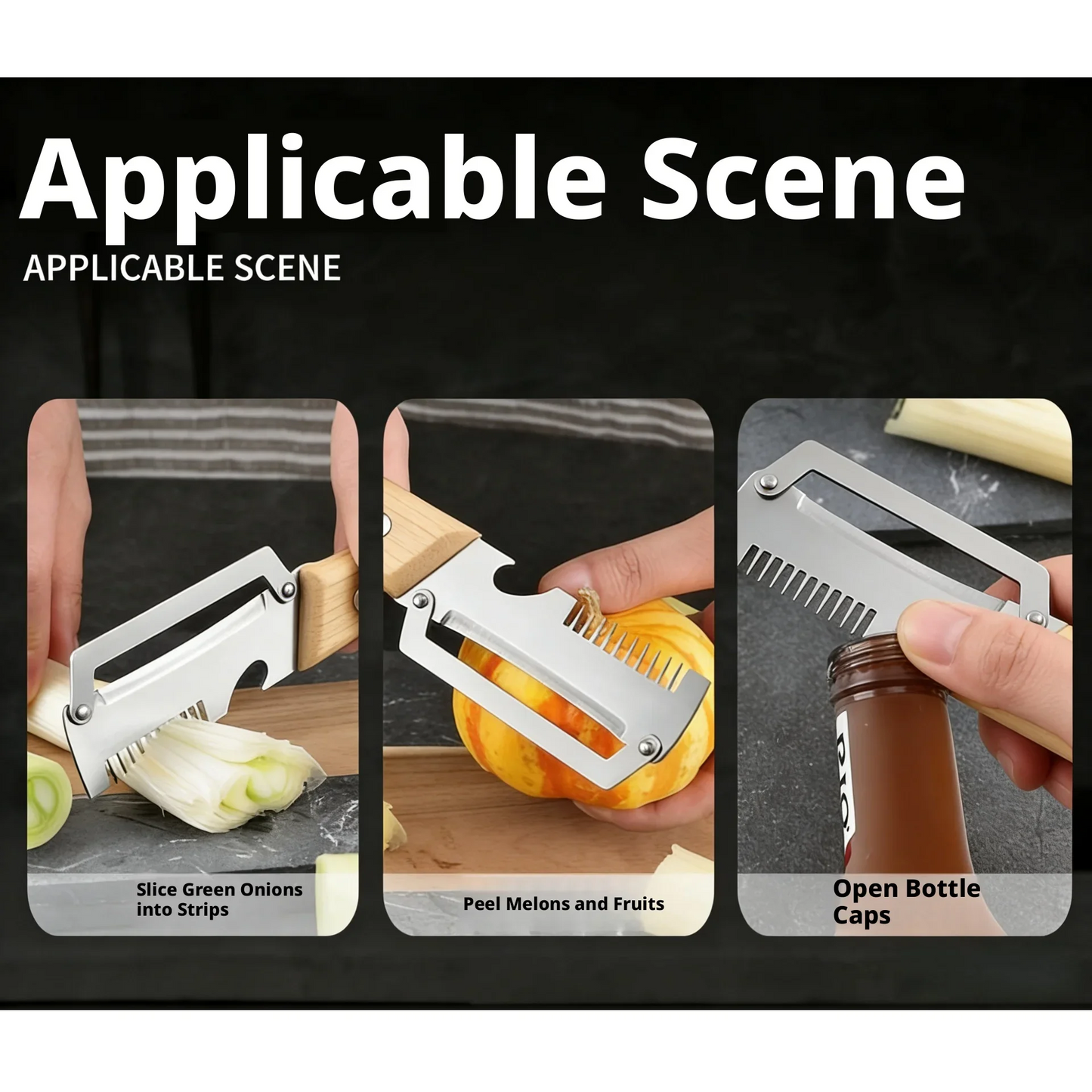Paring Knife With Wood Handle And Stainless Steel Blade Peeler