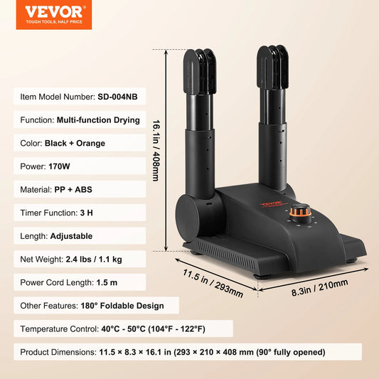 VEVOR Shoe Dryer With Timer And Blower