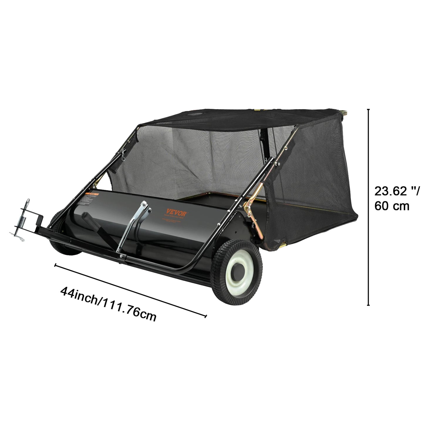 SucceBuy Tow Behind Lawn Sweeper Capacity Heavy Duty Leaf Collector