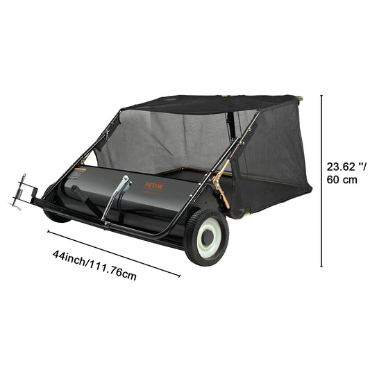 SucceBuy Heavy Duty Tow Behind Lawn Sweeper Collector