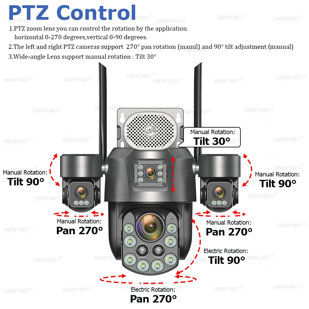 UNENTNGT Solar Camera 20MP 4G Outdoor Surveillance with Auto Tracking