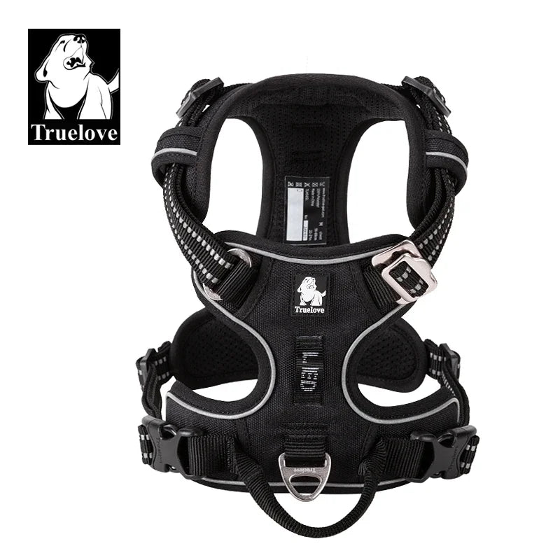 TRUELOVE Reflective Nylon Dog Harness No Pull Adjustable for Outdoor