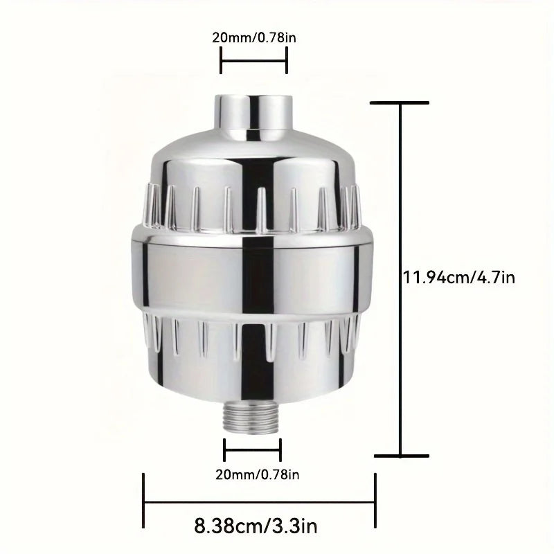 Stainless Steel Shower Filter Water Purifier Inline Bath Accessory