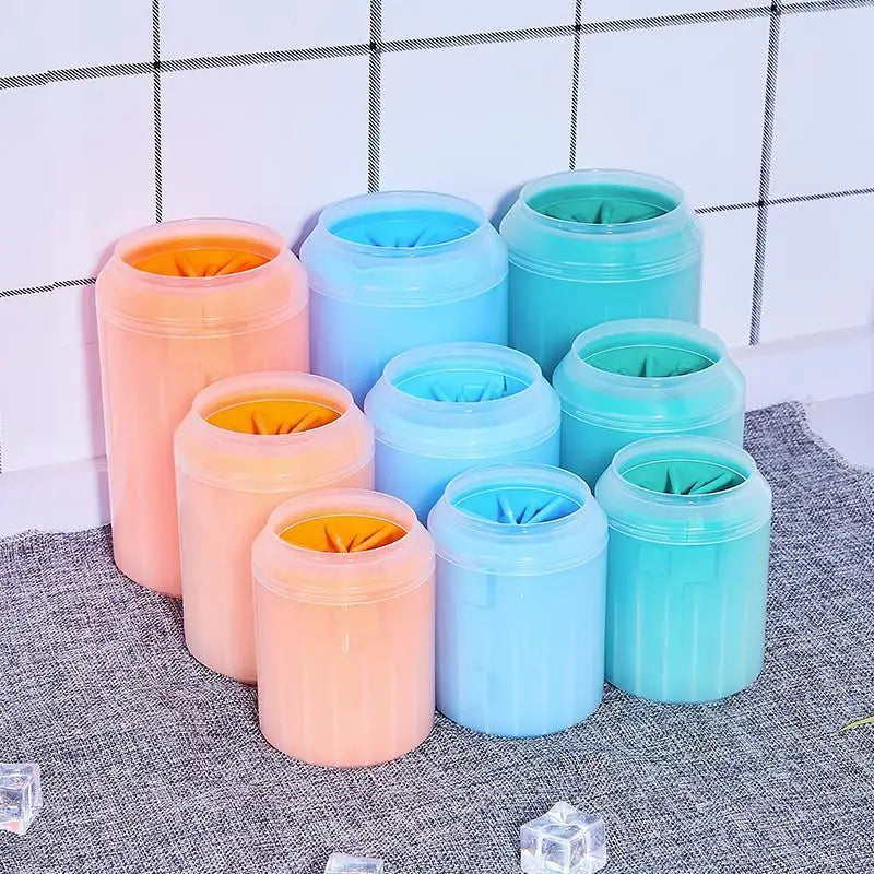 Portable Paw Wash Cup With Soft Silicone Brush For Pets