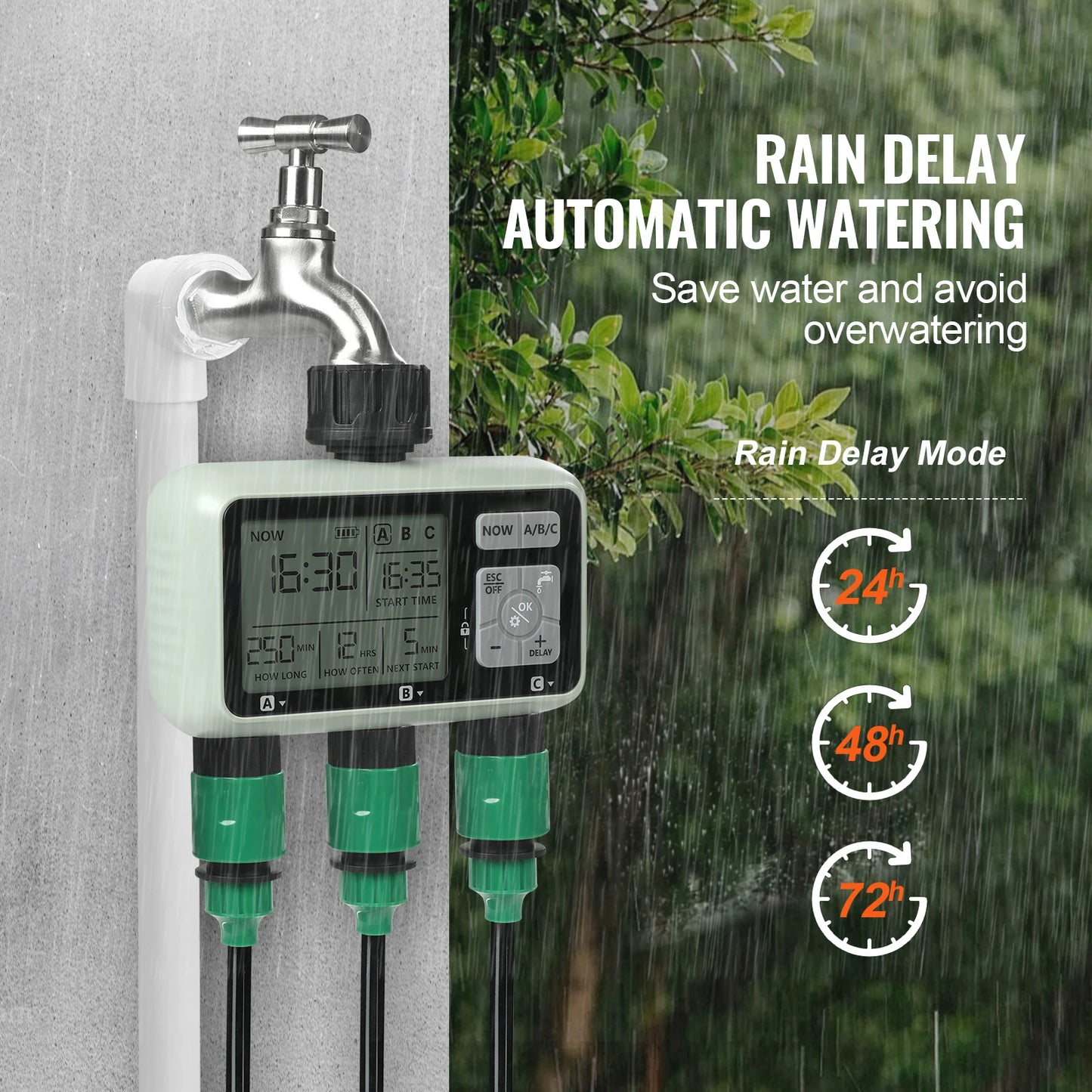 SucceBuy Water Timer 3 Independent Watering Zones With LCD Display