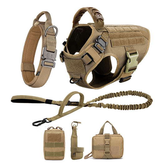 Nylon Dog Harness Leash And Collar Set For German Shepherd Malinois