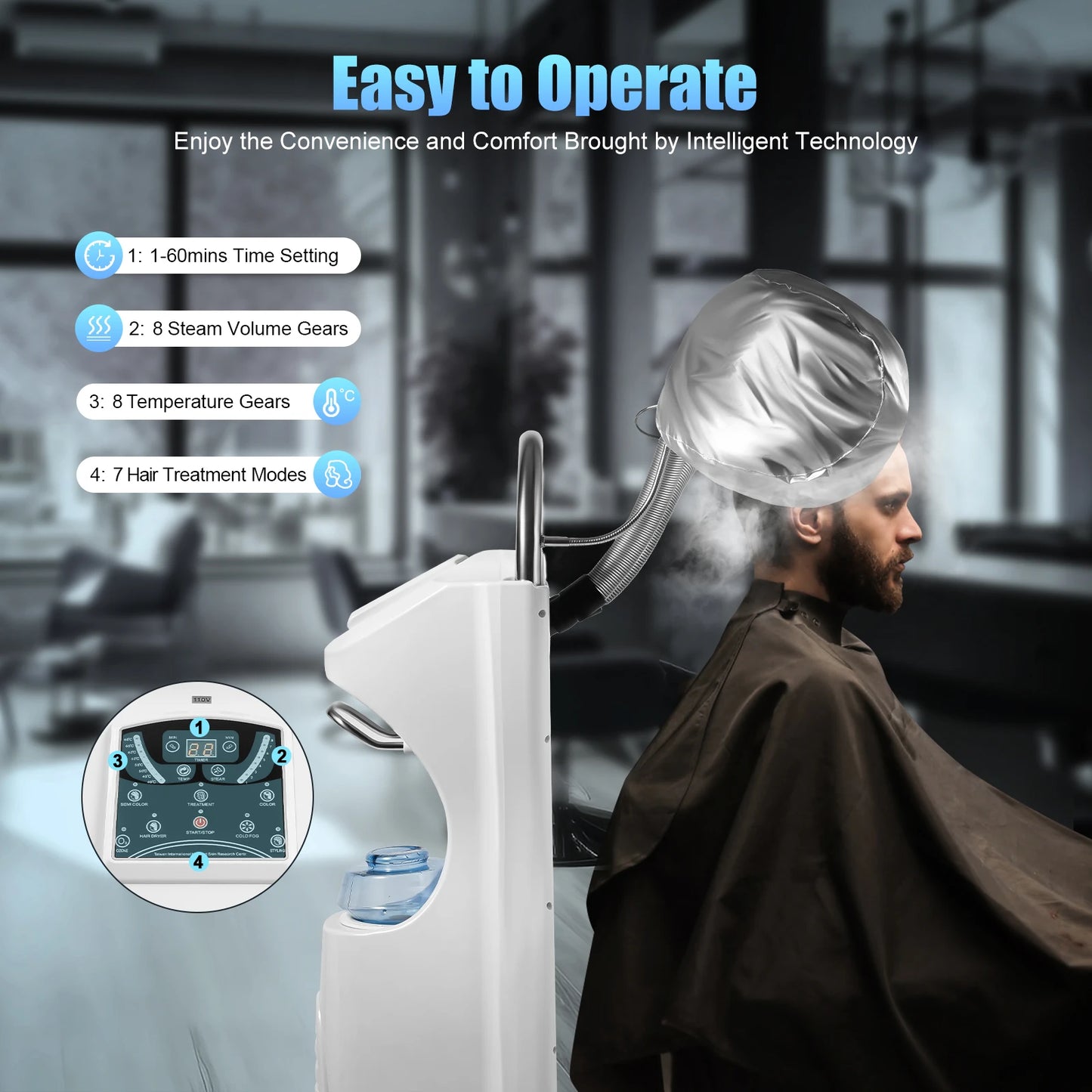 Bymaocar Standing Hair Spa Machine Nano Steam Treatment