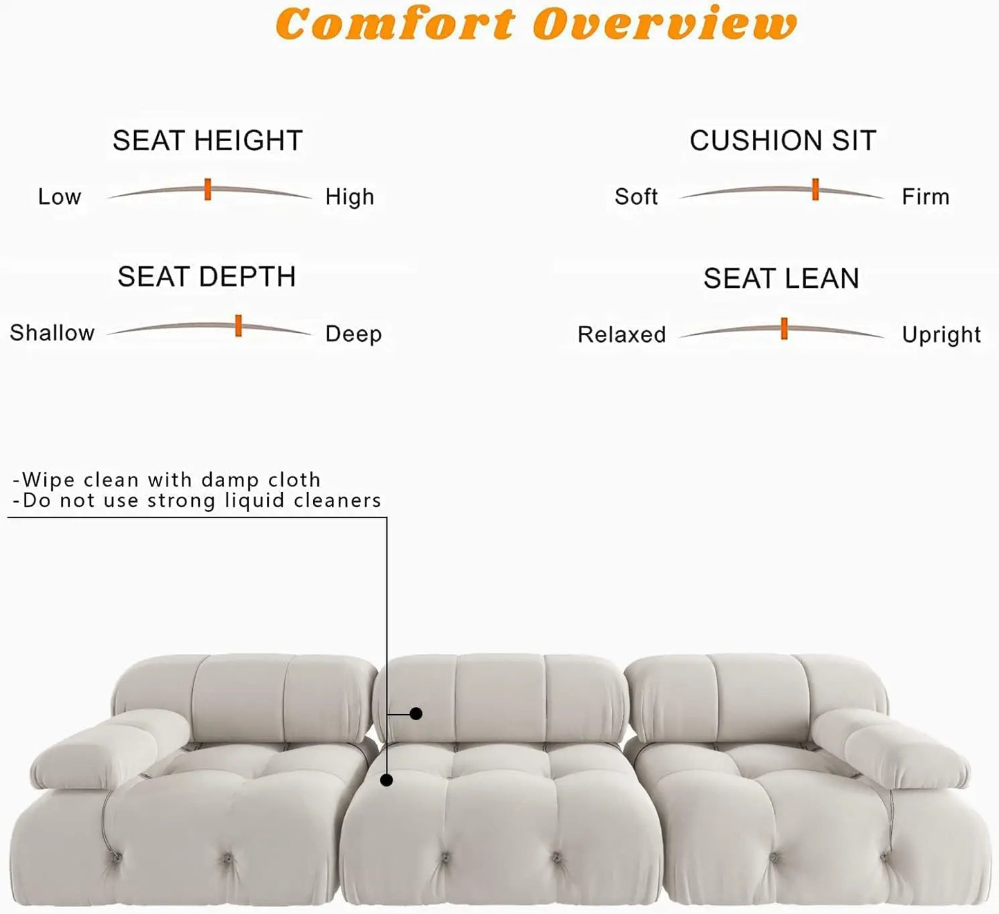 Sdorens Velvet Convertible Sectional Sofa Set Modern Minimalist