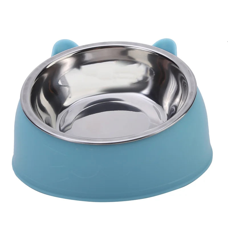 Inclined Cat Bowl Set Stainless Steel Feeding Bowls For Pets