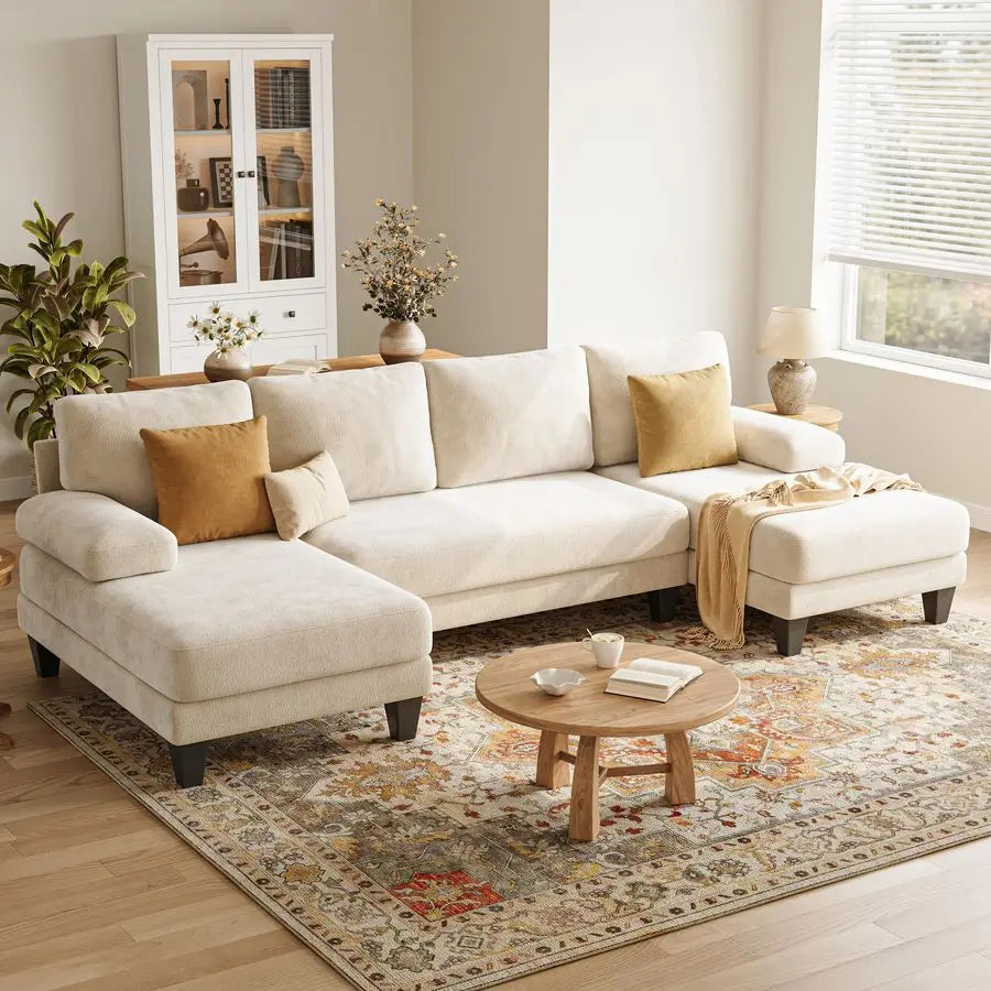 MBVM UShaped Sectional Sofa With Double Chaise For Living Room