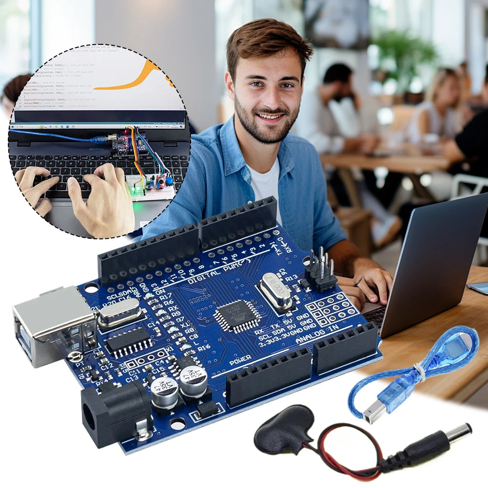 LAIMANEI Educational Arduino UNO R3 Starter Kit With Breadboard And Sensors