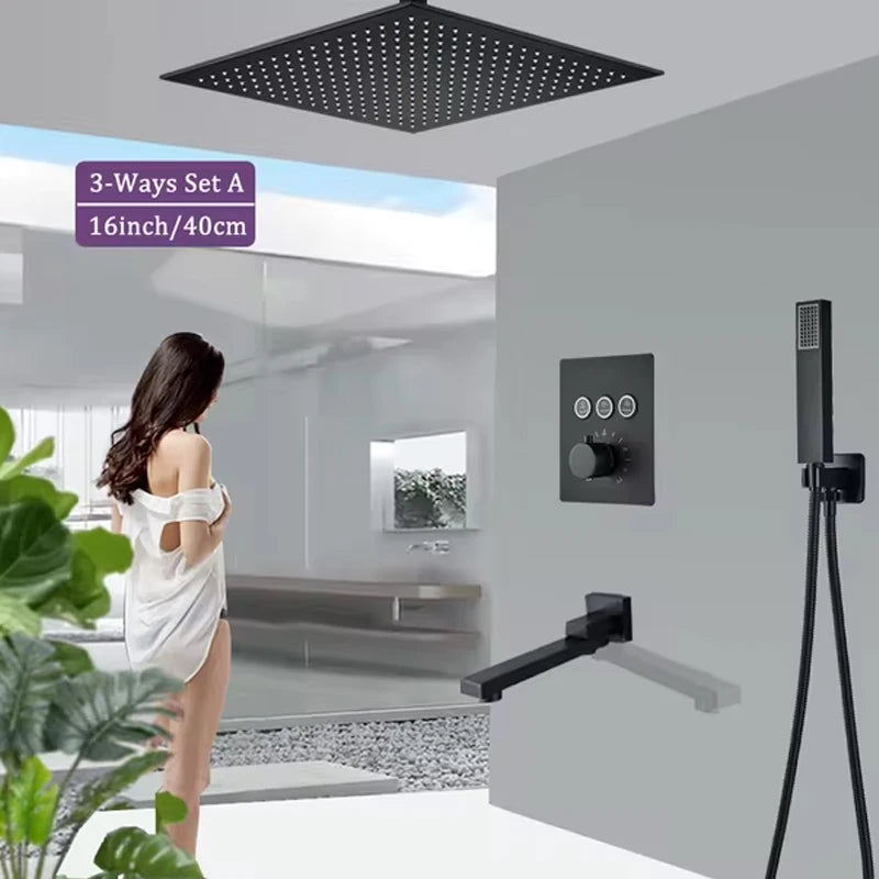 Wanmivezlo LED Brass Shower Head Wall Mounted Rainfall Light