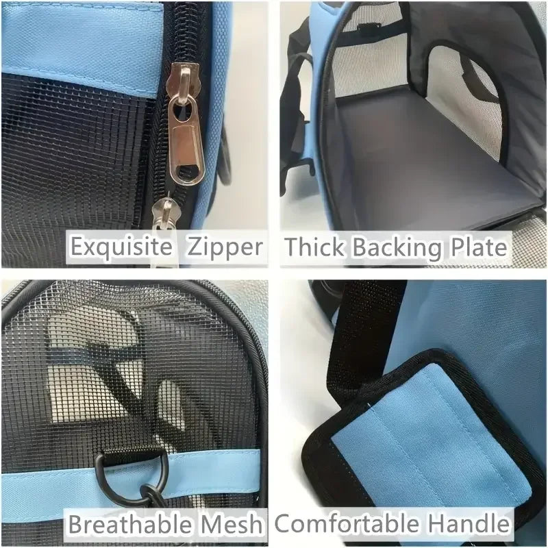 Breathable Mesh Pet Carrier for Small Dogs and Cats