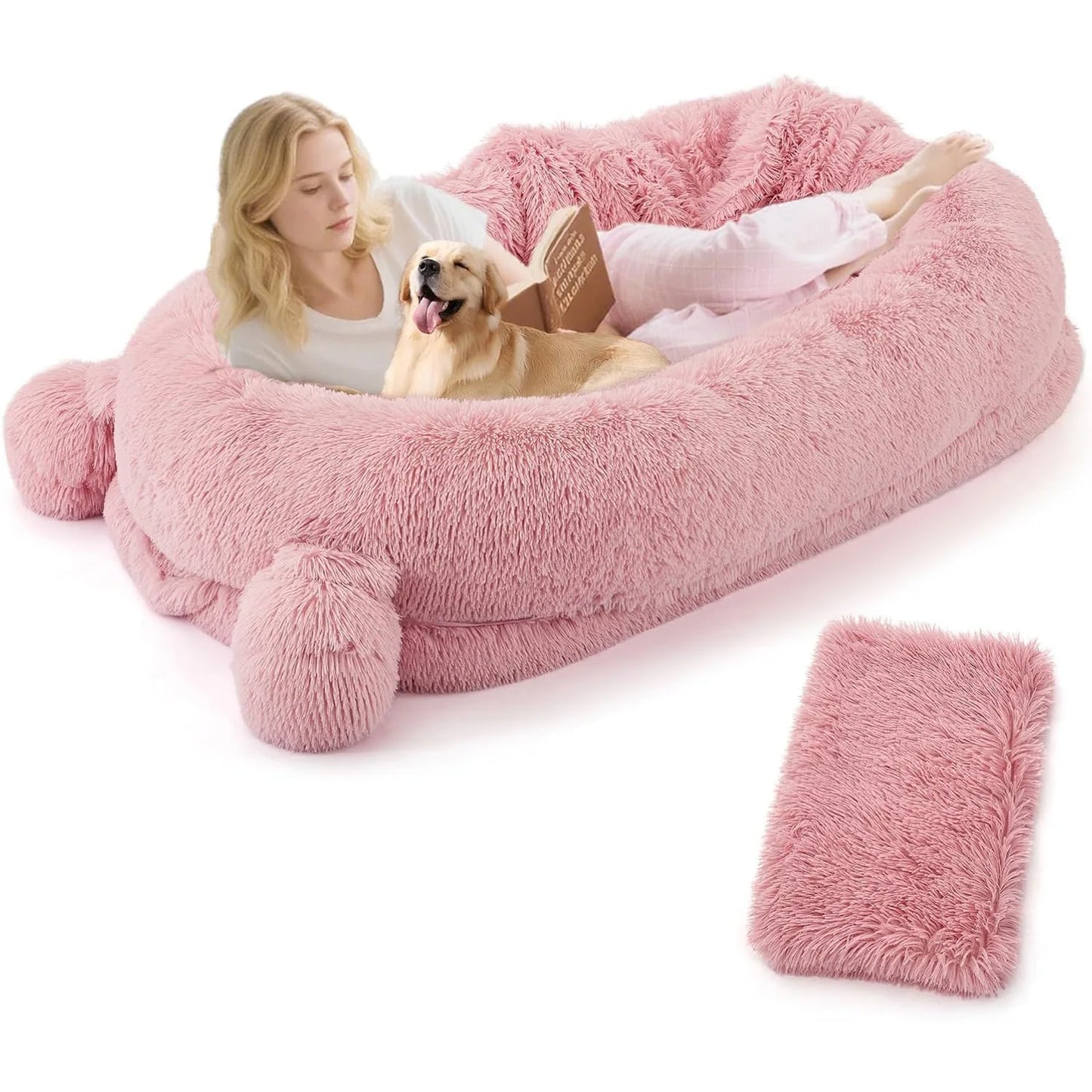 HiMISS Dog Bed For Adults With Removable Cover And Blanket