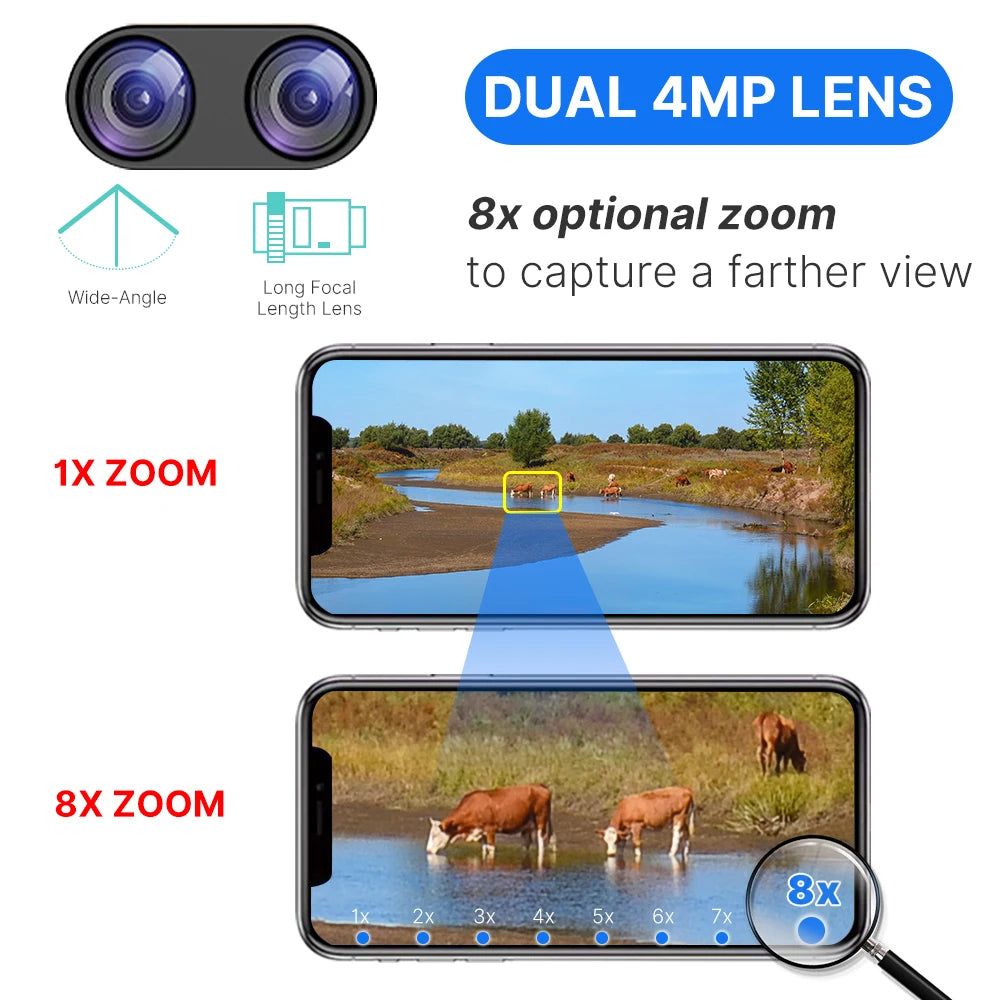 Hiseeu 4K Dual Lens PTZ WiFi IP Camera Human Detection