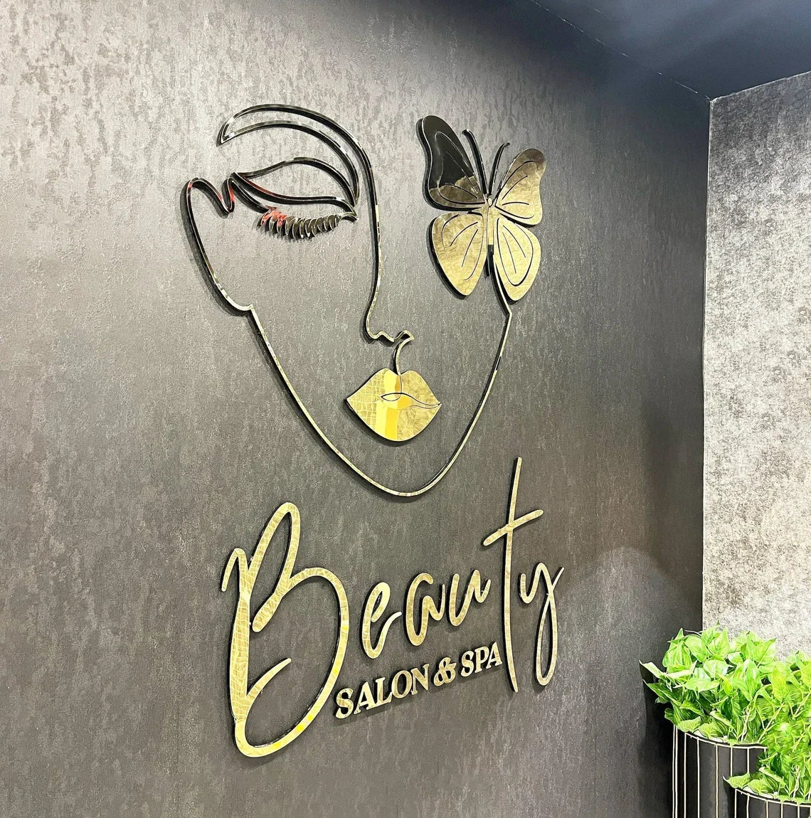 Custom Business Logo Metal Sign For Spa And Salon Decor