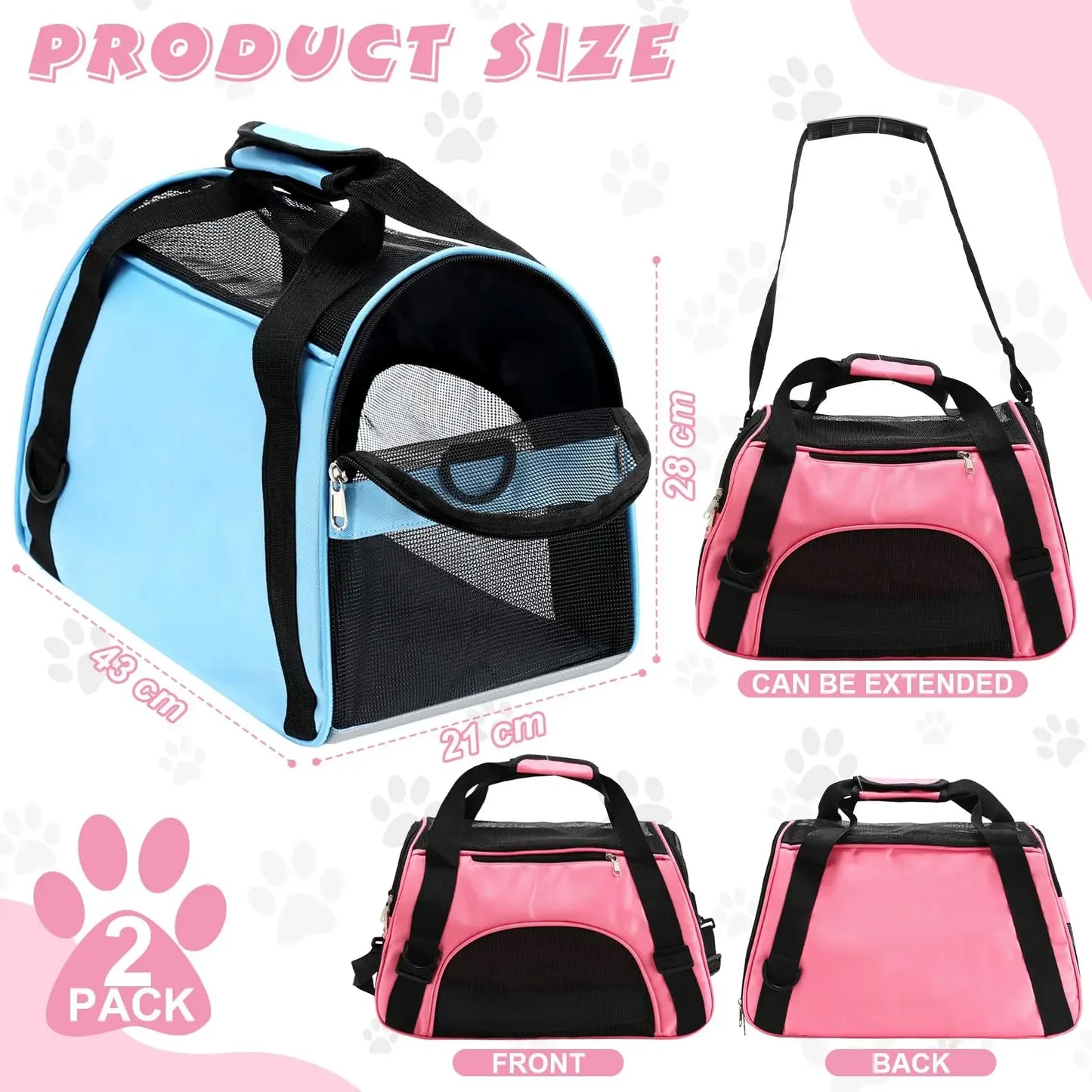 Breathable Mesh Pet Carrier for Small Dogs and Cats