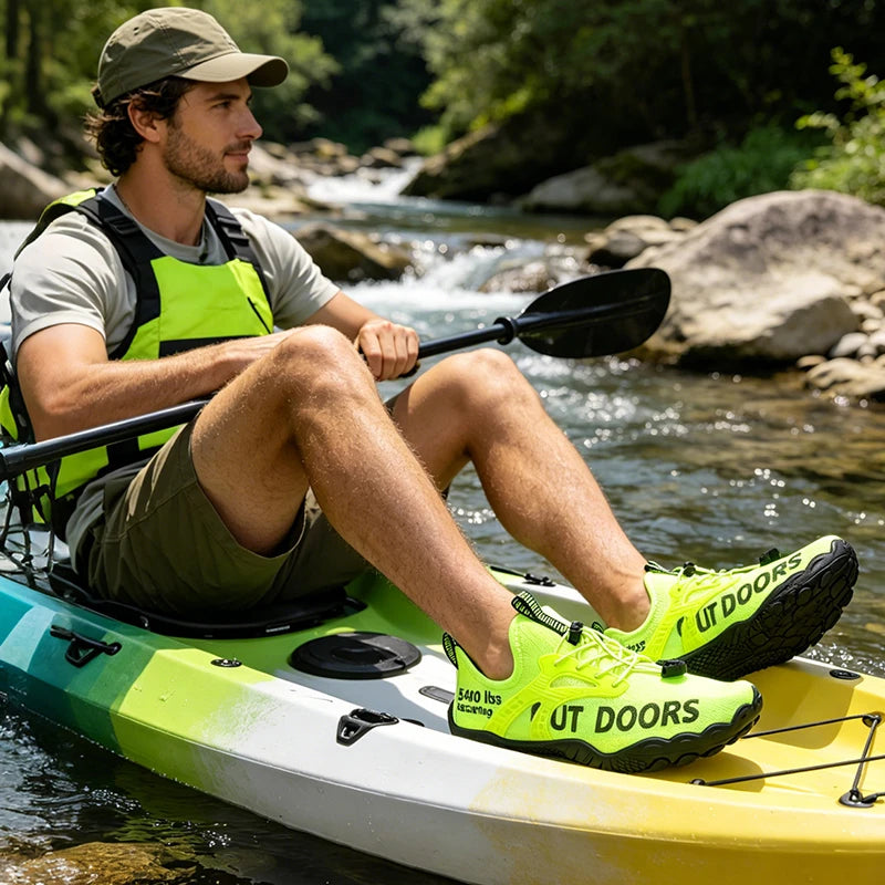 Men Water Shoes Swimming Barefoot Quick Dry Lightweight Aqua Sneakers Outdoor Sports Five Fingers Upstream Wading Shoes Summer Breathable Surfing Sandals Beach Trekking New Big Size