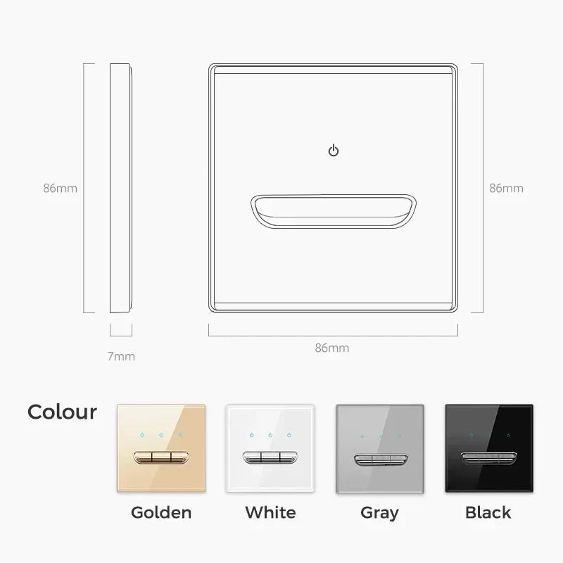 EU UK Crystal Tempered Glass Switch Panel LED Indicator