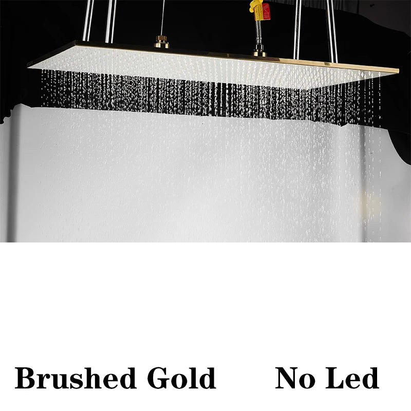 Wanmivezlo LED Brass Shower Head Wall Mounted Rainfall Light