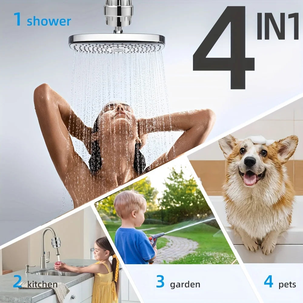Stainless Steel Shower Filter Water Purifier Inline Bath Accessory