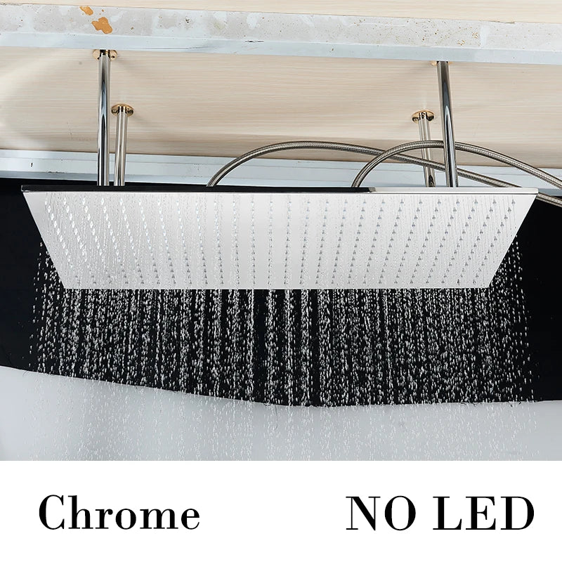 Wanmivezlo LED Brass Shower Head Wall Mounted Rainfall Light