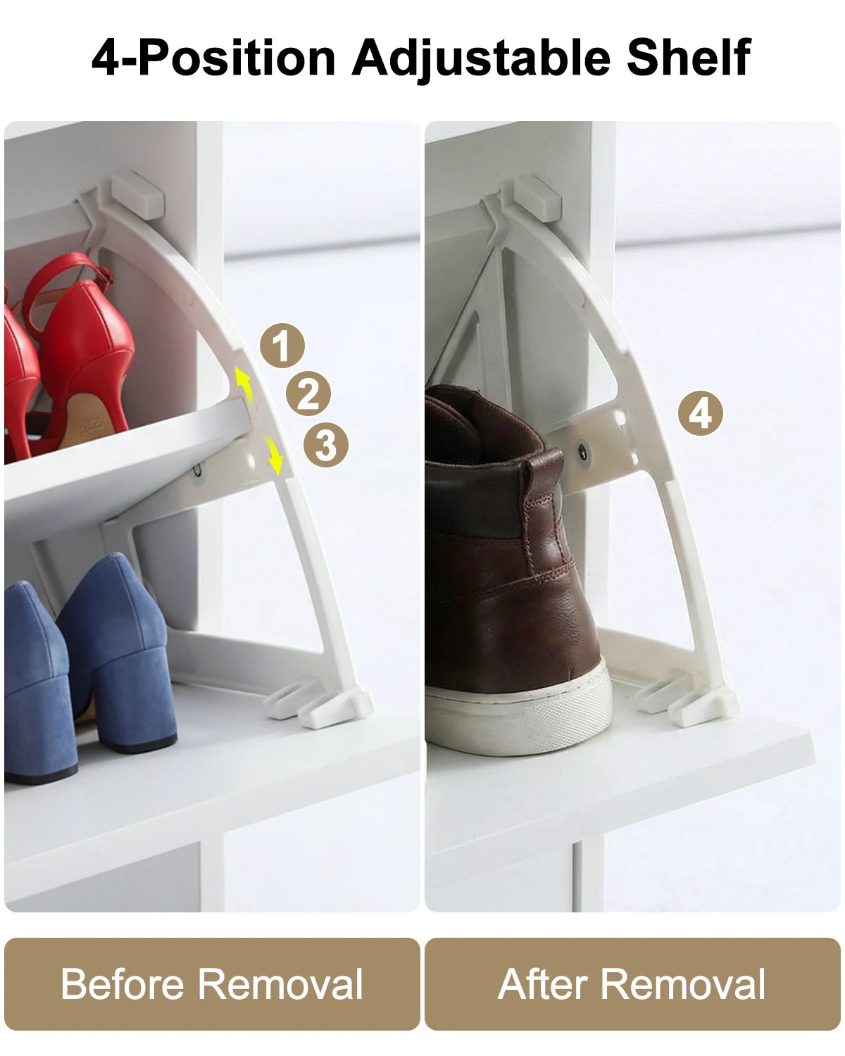 Shoe Cabinet With 3 Flip Drawers Wooden Entryway Organizer