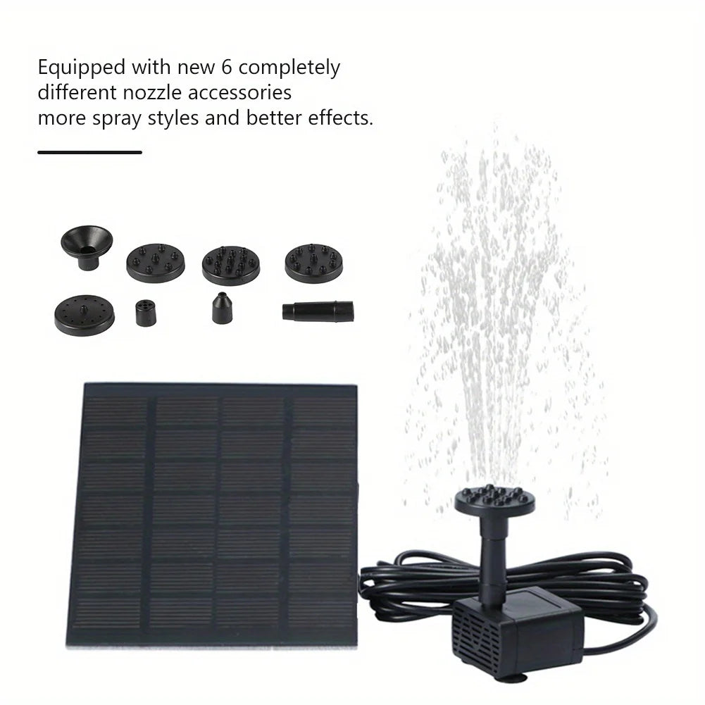 Floating Solar Fountain Pump With 6 Nozzles For Outdoor Ponds