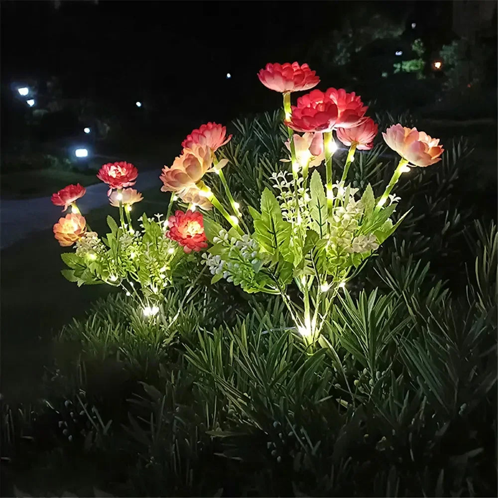 PNMNON Solar Garden Light Snow Lotus Flower Lamp For Yard