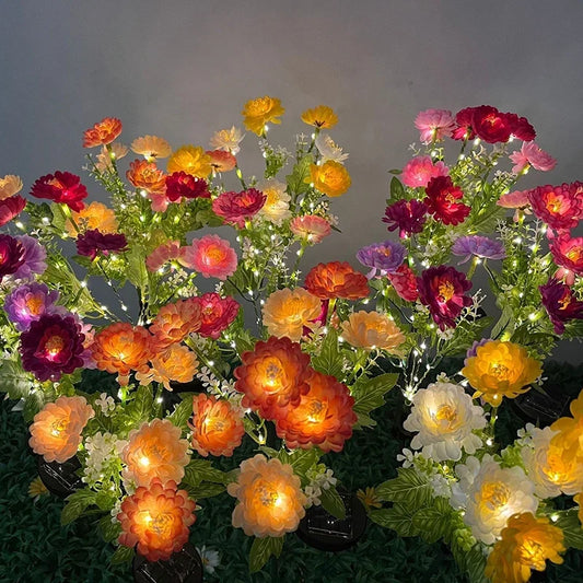 PNMNON Solar Garden Light Snow Lotus Flower Lamp For Yard