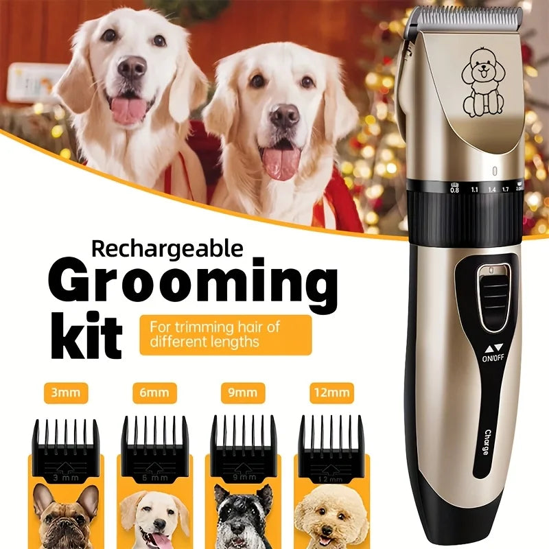 Low Noise USB Rechargeable Pet Grooming Kit With Ceramic Blades