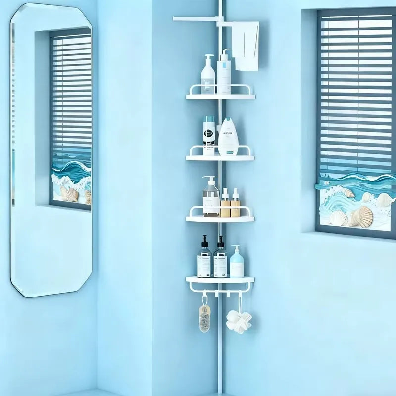 Corner Shower Bar Organizer And Towel Rack, Waterproof PP