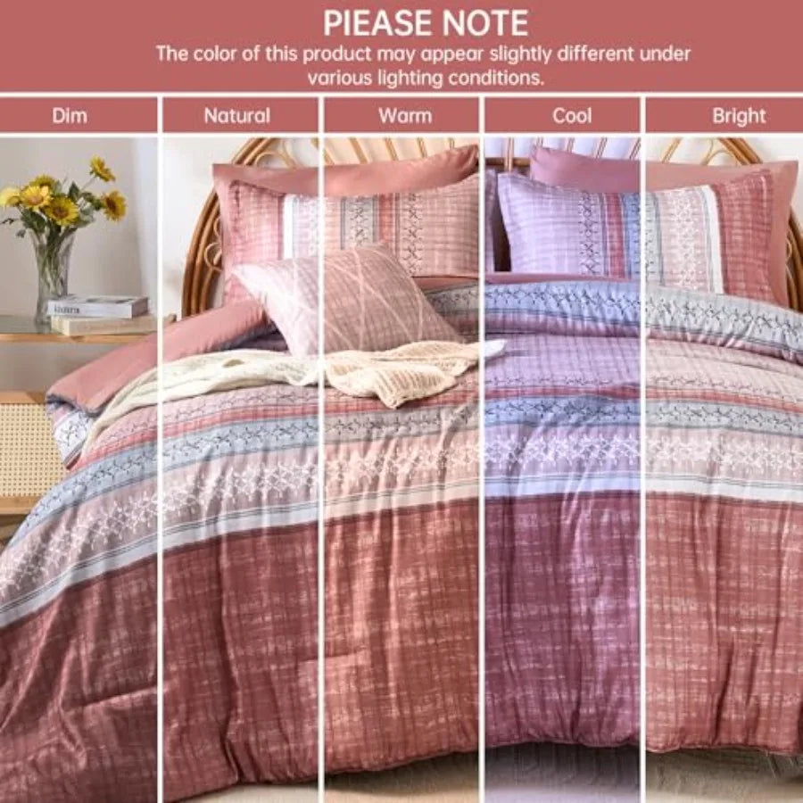 Boho King Comforter Bedding Set Duvet Cover and Pillowcases