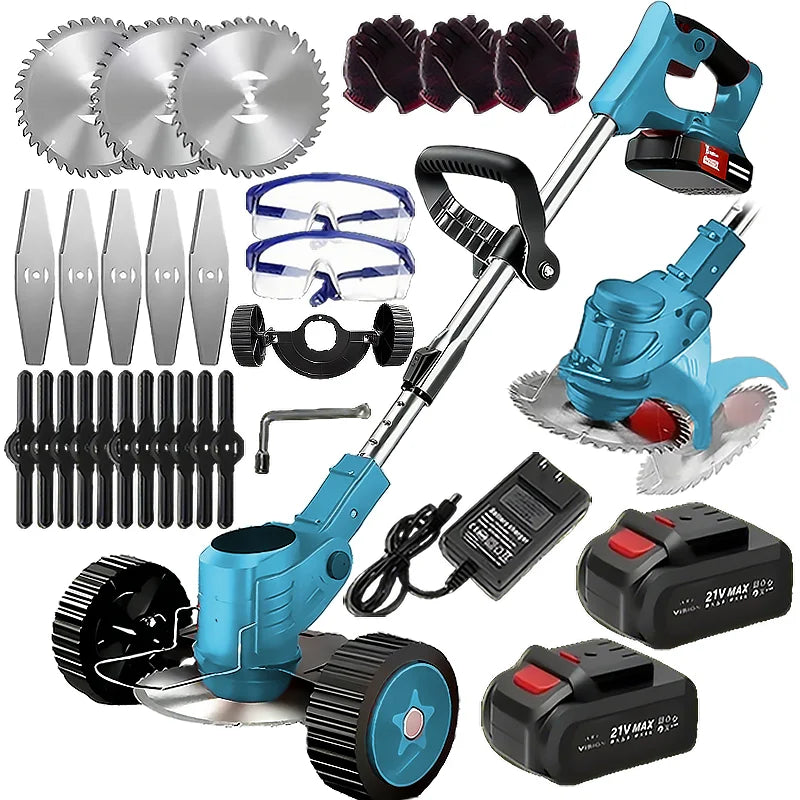 Wireless Portable Weed Trimmer With Dual Batteries For Lawn Care