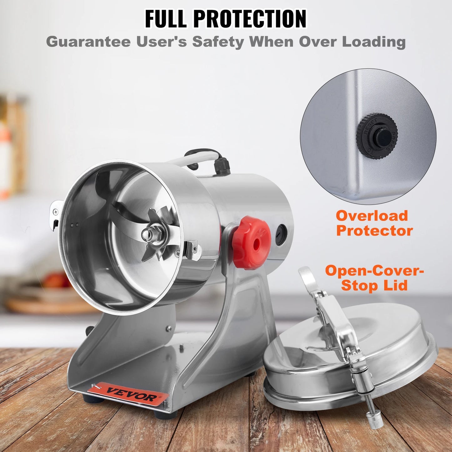 SucceBuy Electric Grain Mill Grinder 150-2500g For Dry Herbs Spices