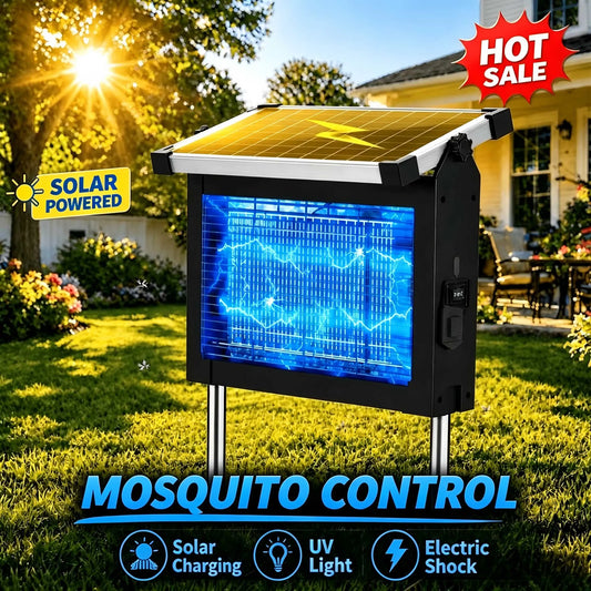 Outdoor Solar Bug Zapper 4500V With Panel Sensor Waterproof