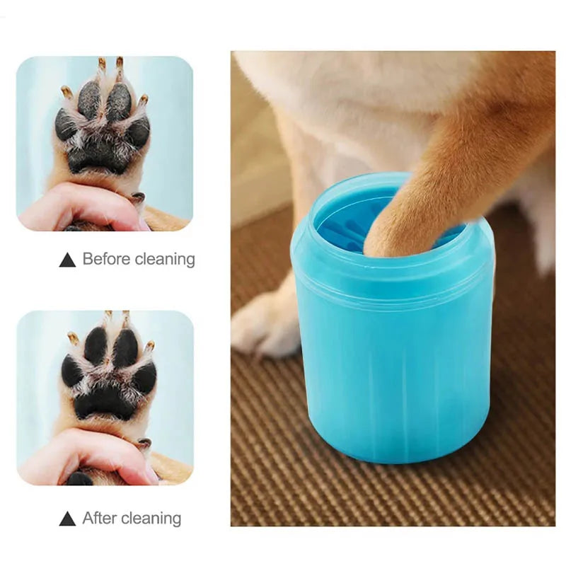 Portable Paw Wash Cup With Soft Silicone Brush For Pets