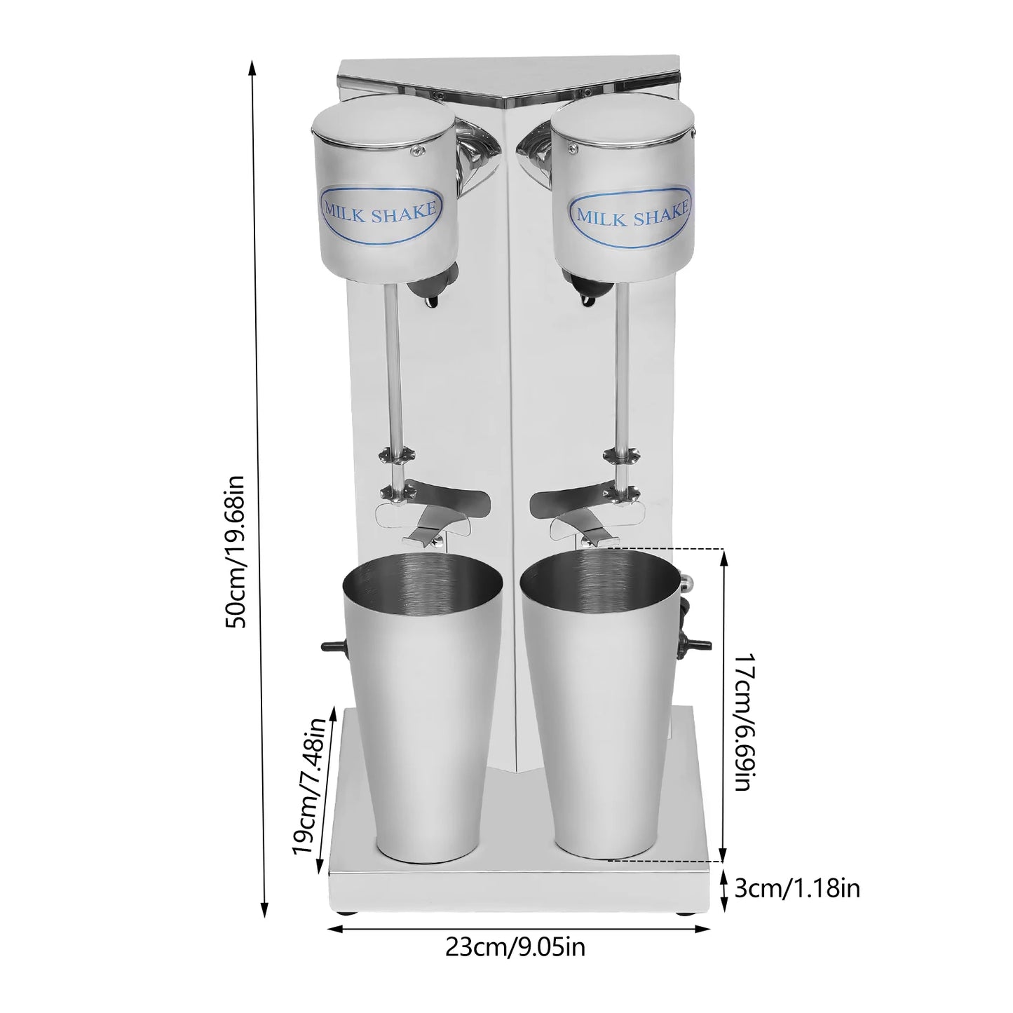 Bymaocar Electric Milkshake Maker Stainless Steel Blender 110V 180W