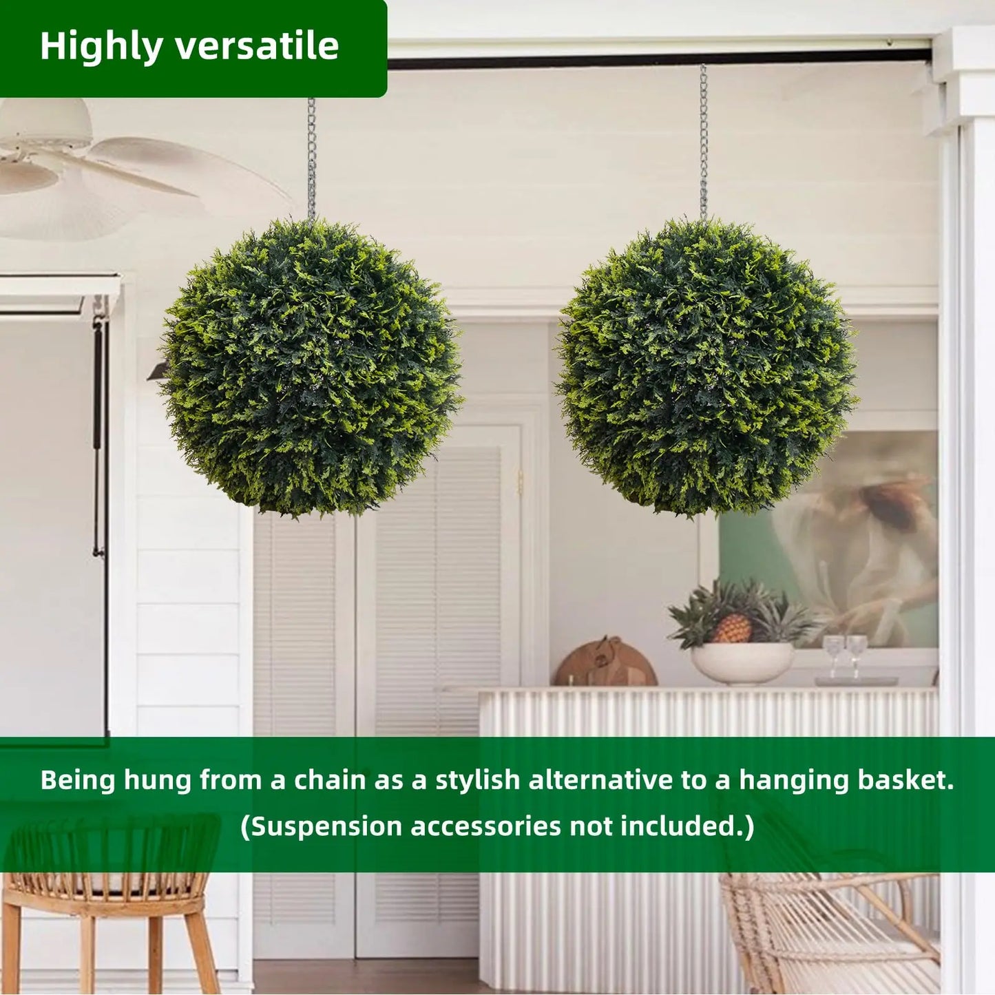 Studyset Outdoor Topiary Balls Set of Two Artificial Cedar Decor
