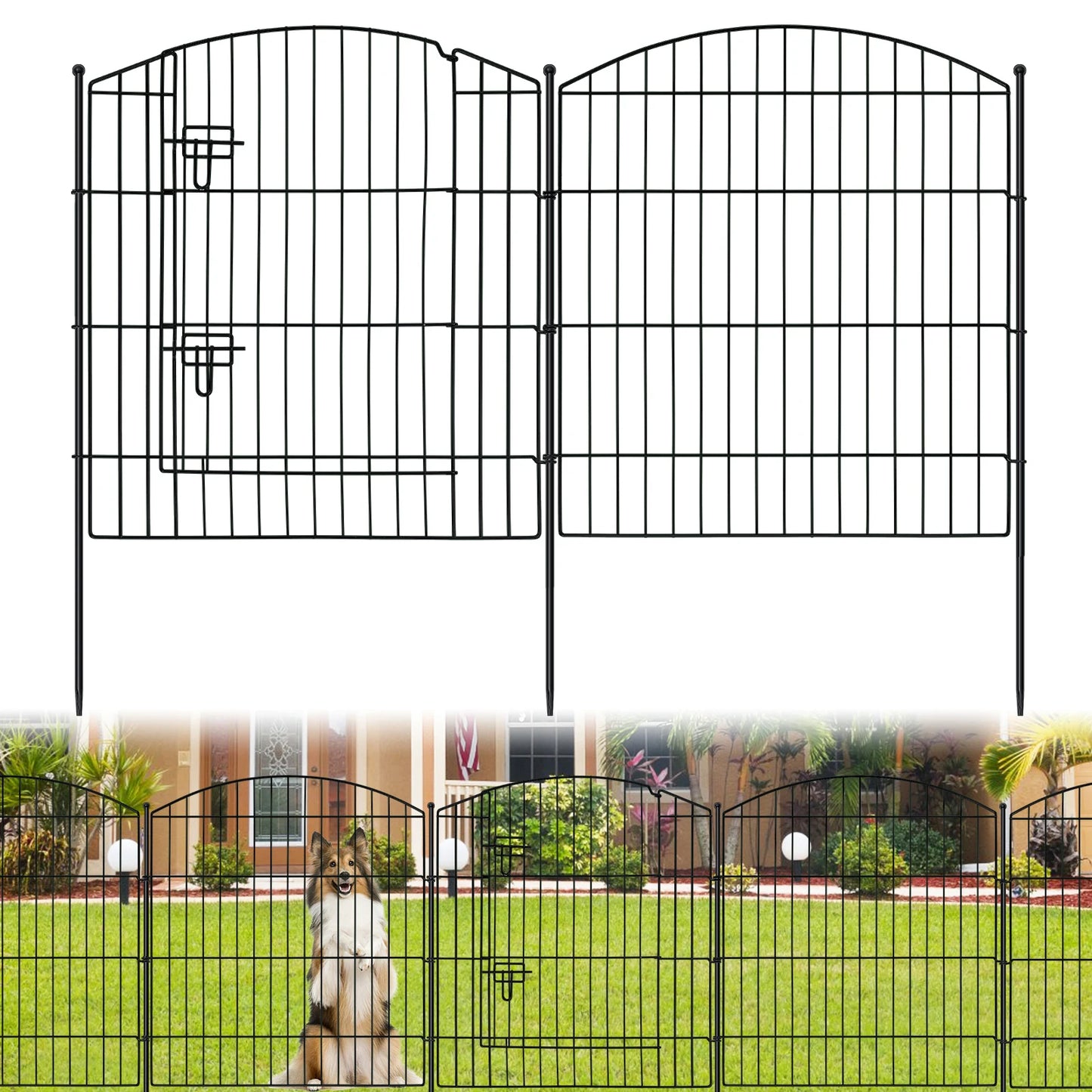 No Dig Decorative Garden Fence With Gate Nine Panels