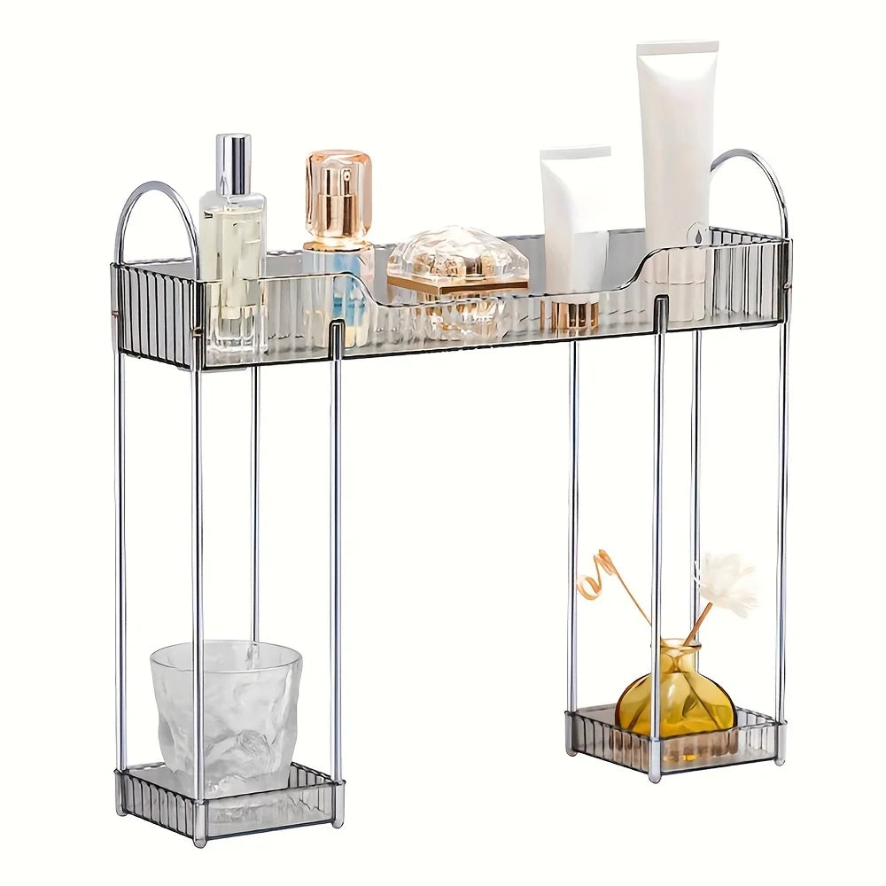Two-Tier Bathroom Organizer For Countertop Cosmetics And Toiletries