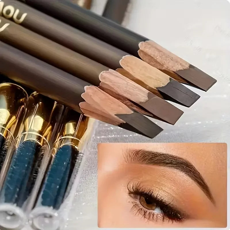 Waterproof Eyebrow Pencils Dual Ended With Spoolie Brush Smudge Proof