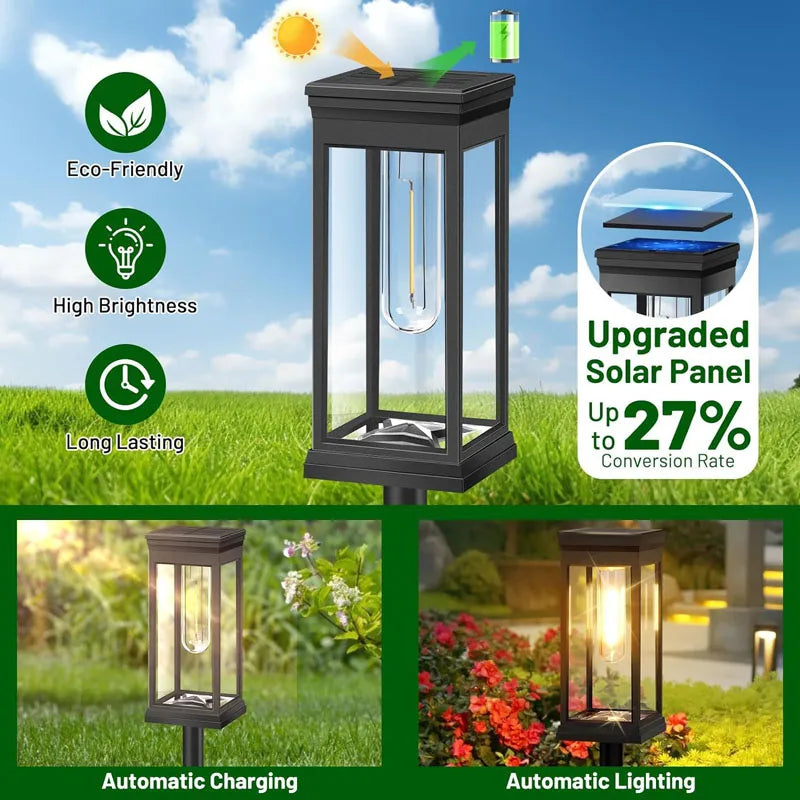 DOUWENXI Solar Pathway Lights Outdoor Garden Waterproof Lamps Decor