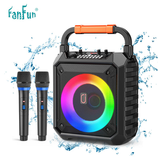 FanFun T17-T Wireless Bluetooth Speaker Karaoke System With Microphones