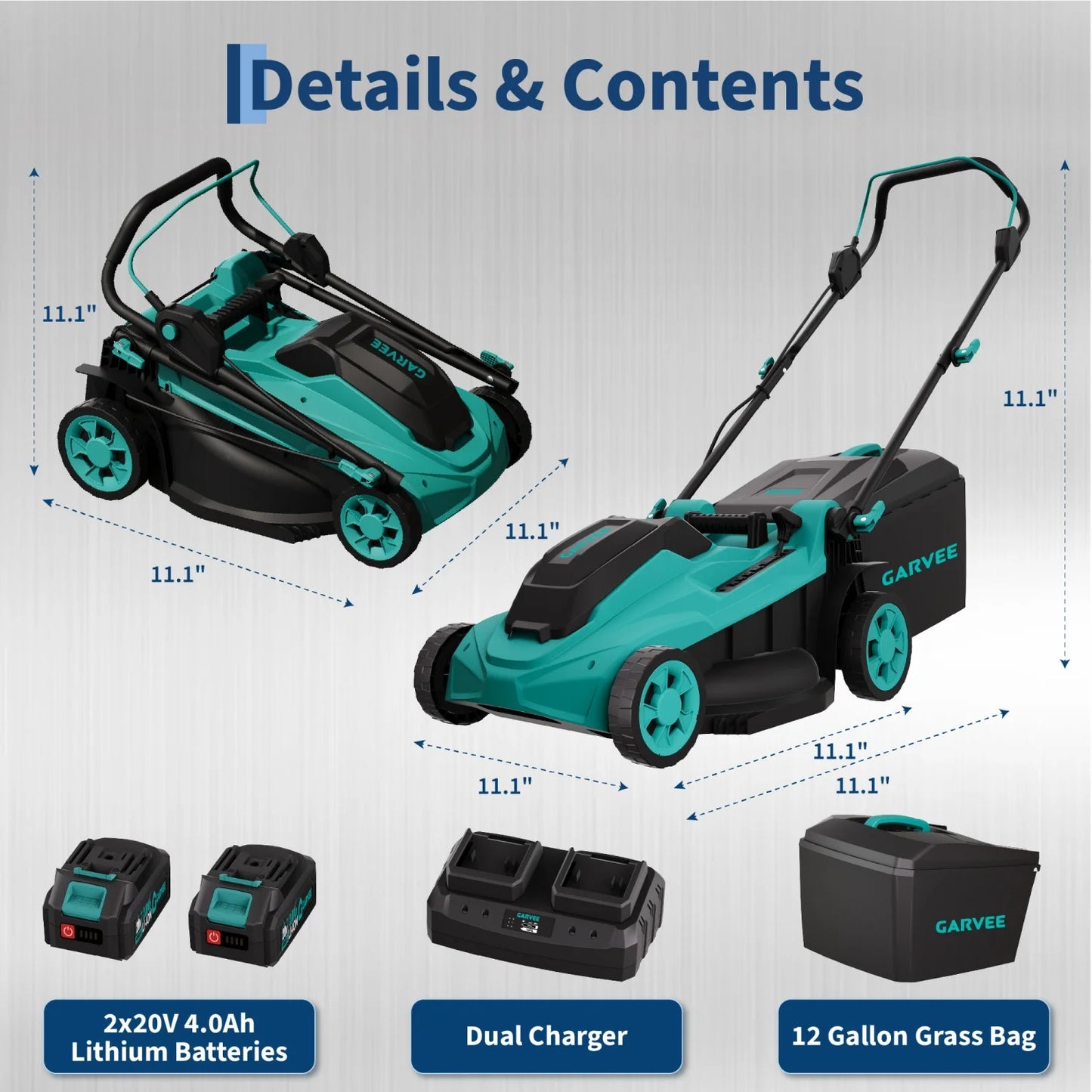 HiMISS 40V Cordless Lawn Mower With 2 Batteries Included