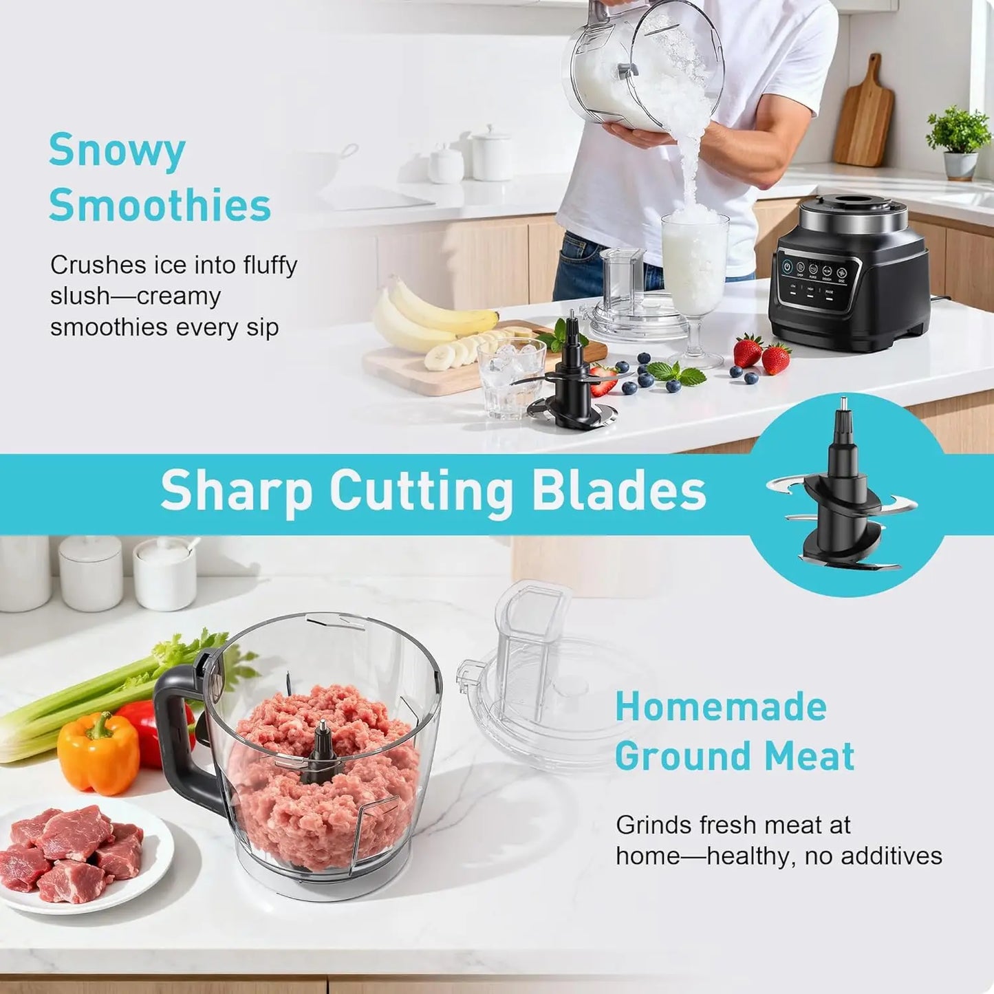 1300W 10-in-1 Blender and Food Processor for Smoothies